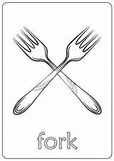 Printable Fork Coloring Page  Book PDF sketch template