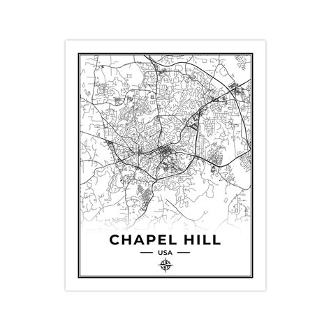 Chapel Hill Map Print Map of Chapel Hill North Carolina | Etsy