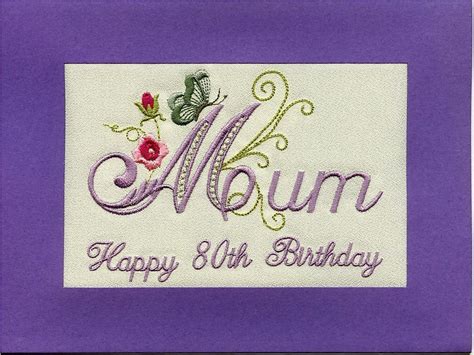 80th Birthday Cards for Mom Embroidered Handmade Personlised Mum 80th Birthday | BirthdayBuzz