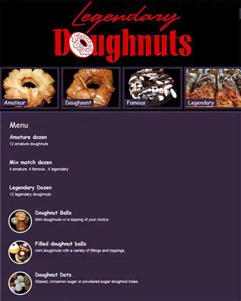 Legendary Doughnuts Menu, Menu for Legendary Doughnuts, Auburn, Auburn ...