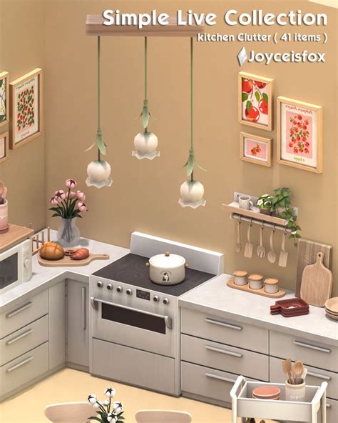 7# Simple Live - Kitchen Clutter | Sims 4 kitchen, Sims 4 cc furniture, Sims house
