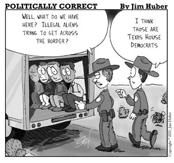 "Politically Correct" Cartoons - May 18, 2003 - on fugitive Texas House Democrats
