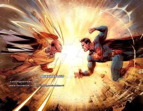 SAITAMA (OnePunchMan) vs SUPERMAN (DcComics) by inkartluis on DeviantArt