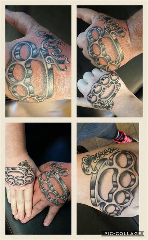 Brass Knuckles Tattoo On Hand