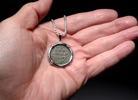 LARGE ANCIENT TURKISH ZENGID DYNASTY ISLAMIC BRONZE COIN PENDANT IN STERLING SILVER *CPM9 - John ...