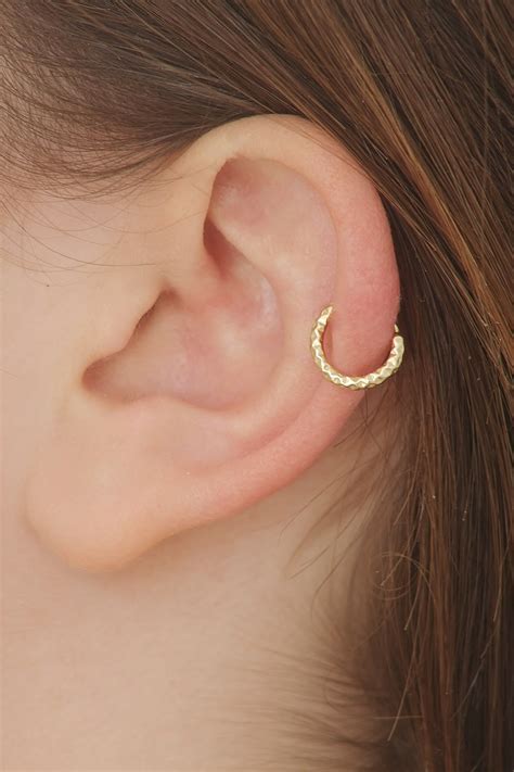 Gold Helix Ring Gold Cartilage Ring 14k Gold Helix Hoop - Etsy