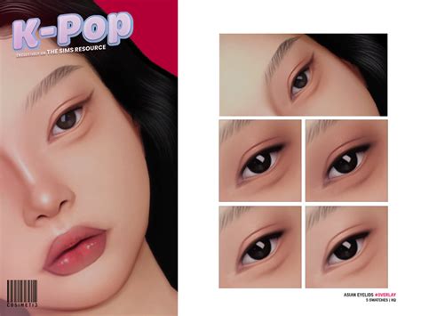 The Sims Resource - K-POP Asian Eyelids | Overlay Version | N1