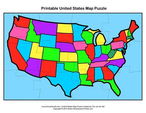 Map Of The United States Puzzle Printable - Printable US Maps