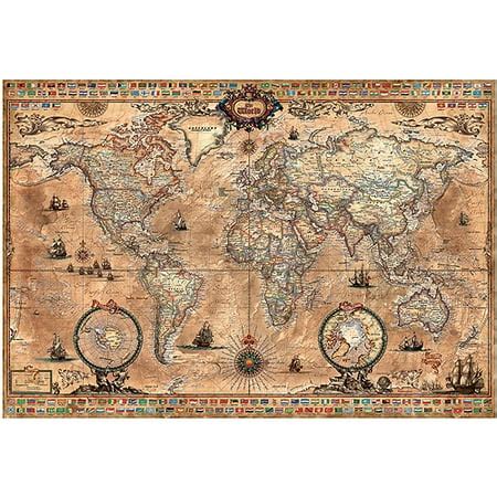 Educa Antique World Map 1000 Piece Puzzle – Topographic Map of Usa with States