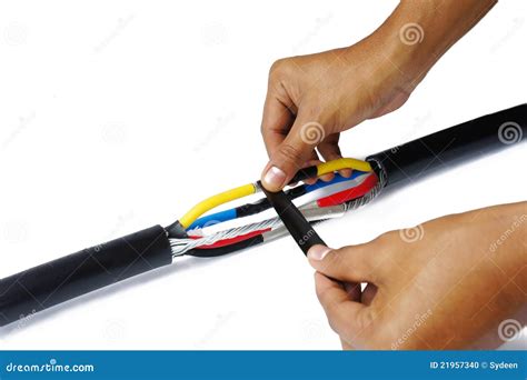 Cable jointing stock photo. Image of live, copper, steel - 21957340