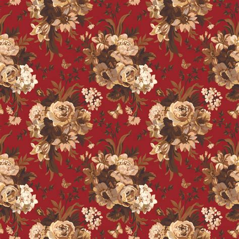 Red Floral Vintage Wallpapers - 4k, HD Red Floral Vintage Backgrounds ...