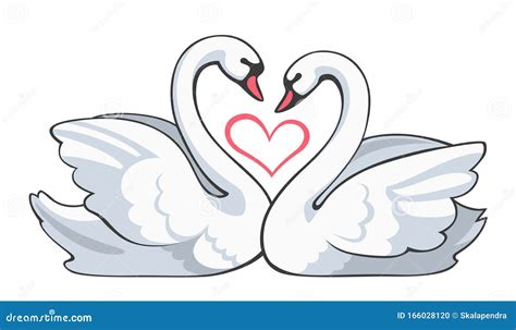 Couple swan stock vector. Illustration of drawing, relationship - 166028120