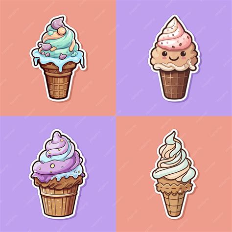 Premium Vector | Mocha almond fudge ice cream sticker cool colors ...