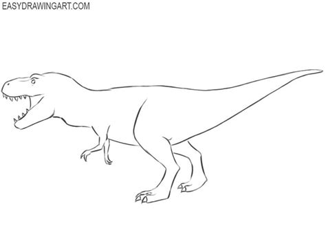 Easy Step-by-Step Guide to Drawing a Tyrannosaurus Rex