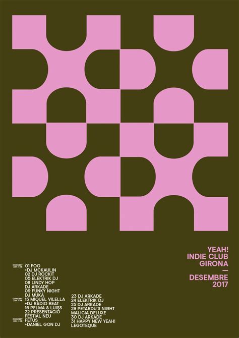 “yeah! indie club” by quim marin / spain | Minimalist poster design, Typography poster design ...