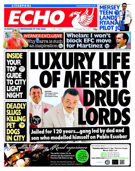 Liverpool Echo front page 15th May 2013 | Liverpool, Echo, Life