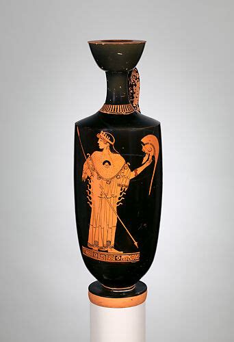 Attributed to the Tithonos Painter | Terracotta lekythos (oil flask) | Greek, Attic | Classical ...