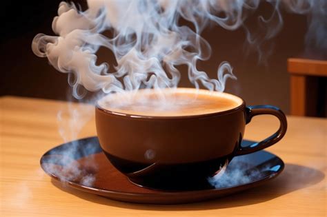 Premium AI Image | A cup of coffee with steam rising from it