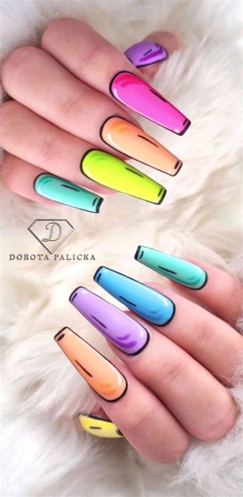 25 Fabulous Pop Art Nail Ideas You Should Try : Skittle Pop Art Coffin ...