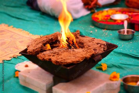 Hawan Kund in Holly Pooja in Traditional Indian Way Stock Photo | Adobe Stock Vedic, Holly ...