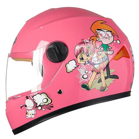 2017 Fashion Pink cat children full face motorcycle helmet MOTO ...