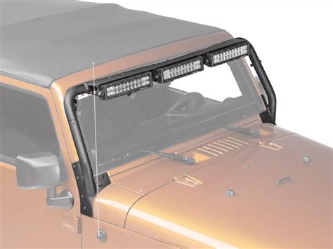 Rugged Ridge Jeep Wrangler 13.5 in. LED Light Bars w/ Windshield Mounted Light Bar 11232.26 (07 ...