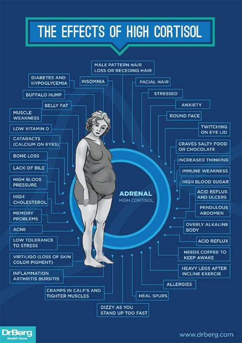 Dr. Berg's Infographic - The Effects of High Cortisol http://drberg.com | Cortisol, Adrenal ...