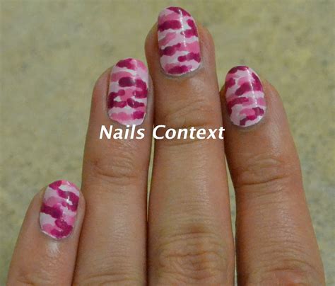 Nails Context: Pink Camouflage Nails