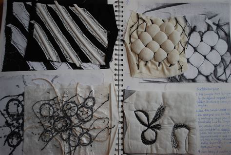 1056338204: 'Surface and Texture' sketchbook textile samples
