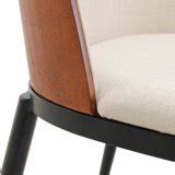LeisureMod Tule Modern Dining Side Chair with Velvet Seat and Powder-Coated Steel Frame for ...