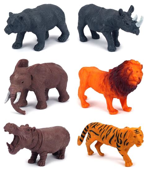 Jungle Animals 6 Piece Toy Animal Figures Playset, Includes a Variety of Animals - Walmart.com