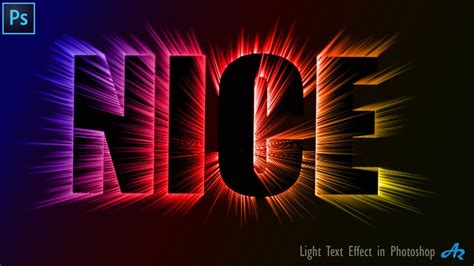 Photoshop Tutorial: Realistic Light Text Effect in Photoshop| Colorful Light Brush Text Effect ...