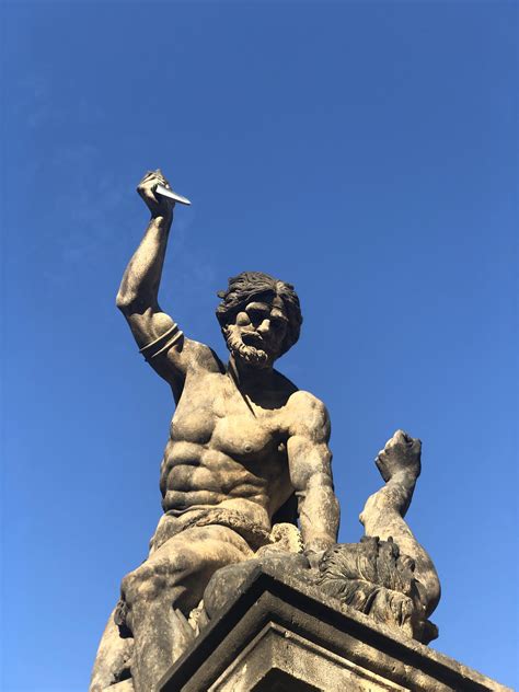 One of the great statues on the Charles Bridge. : r/Prague