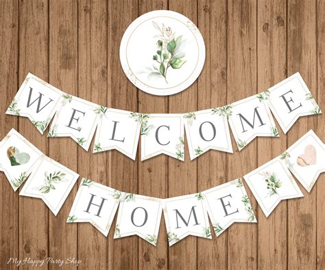 Welcome Home Banner PRINTABLE Greenery Homecoming Banner | Etsy