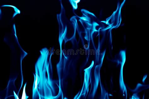 Blue Flames on a Black Background Stock Image - Image of glowing ...