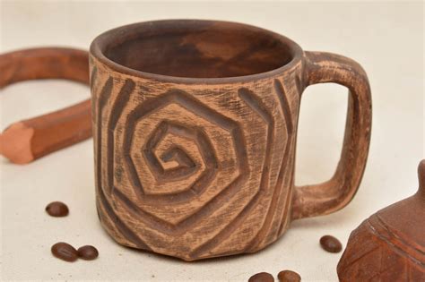 Clay Mug Patterns ~ Big Beautiful Handmade Pottery Coffee Mug In Black And Red With | hanimerlon ...