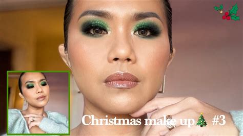 Christmas make up #3 | green christmas🎄 #christmasmakeuplook - YouTube