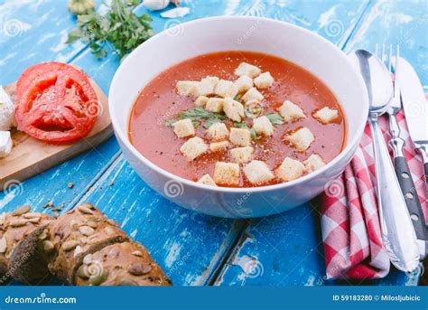 Tomato soup stock photo. Image of eating, homemade, food - 59183280