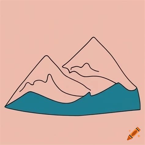 Minimalist line art of mountains on Craiyon