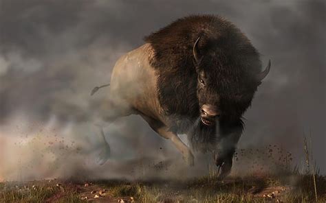 Charging Bison by Daniel Eskridge | American bison, Bison, Buffalo pictures