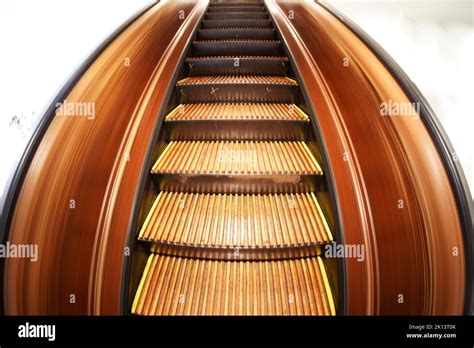 old antique wooden escalator in new york city mall Stock Photo - Alamy