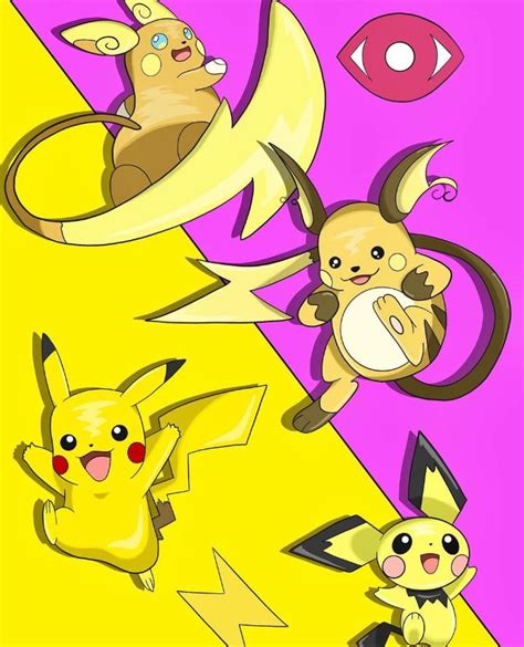 Pichu, Pikachu, Raichu & Alolan Raichu Evolution, Pokemon | Pokemon, Pokemon eevee, Pikachu raichu