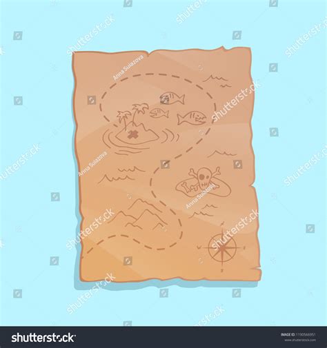 Hand Draw Pirate Treasure Map Treasure Stock Vector (Royalty Free) 1190566951 | Shutterstock