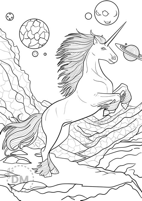 Unicorn Coloring Page for Adults | Printable Page for Download - diy-magazine.com
