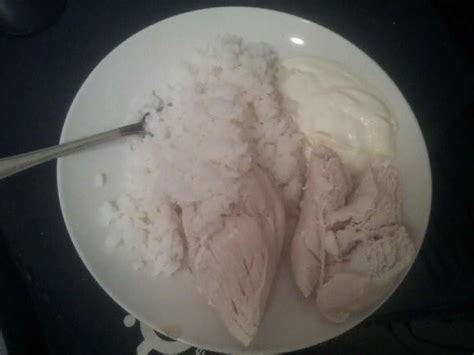 reactions on Twitter: "very bland looking pale meal boiled chicken rice ...