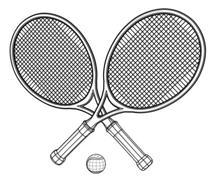 Two Tennis Rackets Orange And Pink Tennis Racquet Isolated Vector Summer Vector, Tennis Racquet ...