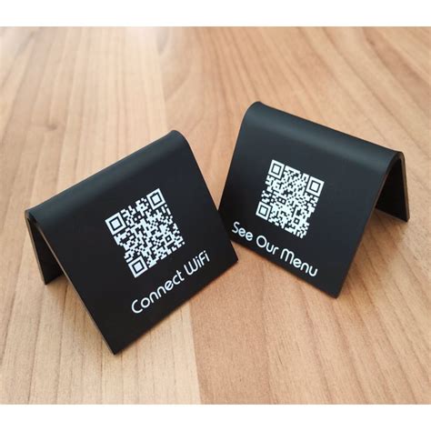 Mini acrylic qr menu stands touchless menu qr stand easy wipe connect wifi qr table signs free ...
