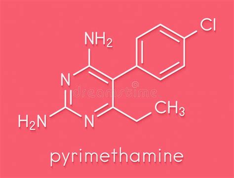 Pyrimethamine Molecular Structure Isolated on White Stock Illustration - Illustration of white ...