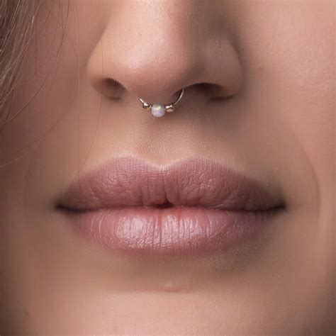 Fake septum Ring in 14K Gold Filled - No Piercing Needed- septum cuff, faux septum ring, fake ...