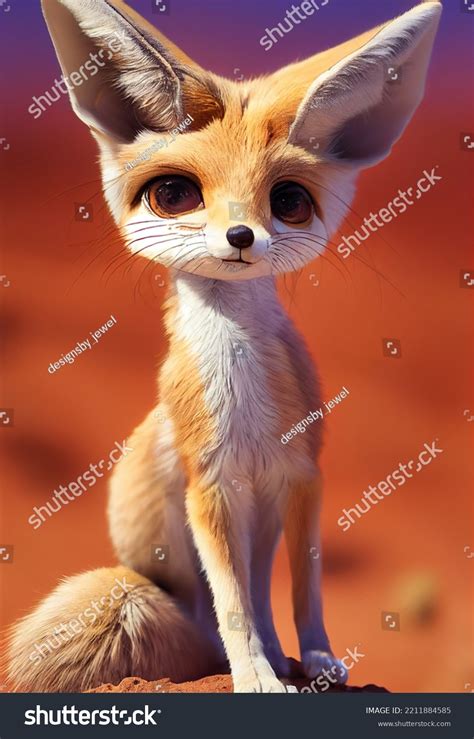 Portrait Fennec Fox Detailed Desert Background Stock Illustration 2211884585 | Shutterstock